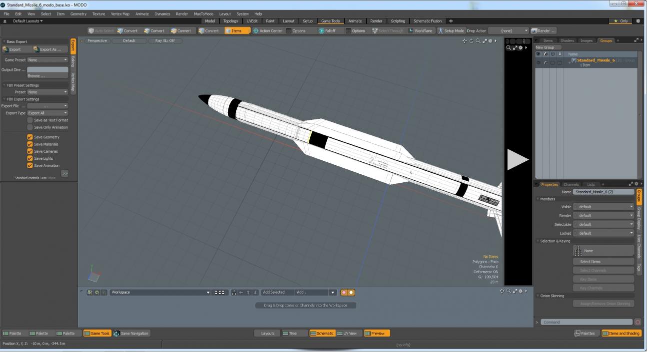 3D Standard Missile 6 model