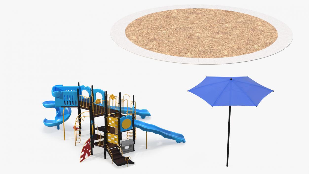 3D Outdoor Kids Playground Playset