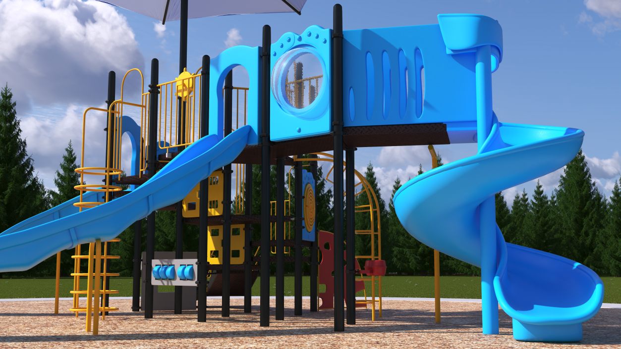 3D Outdoor Kids Playground Playset