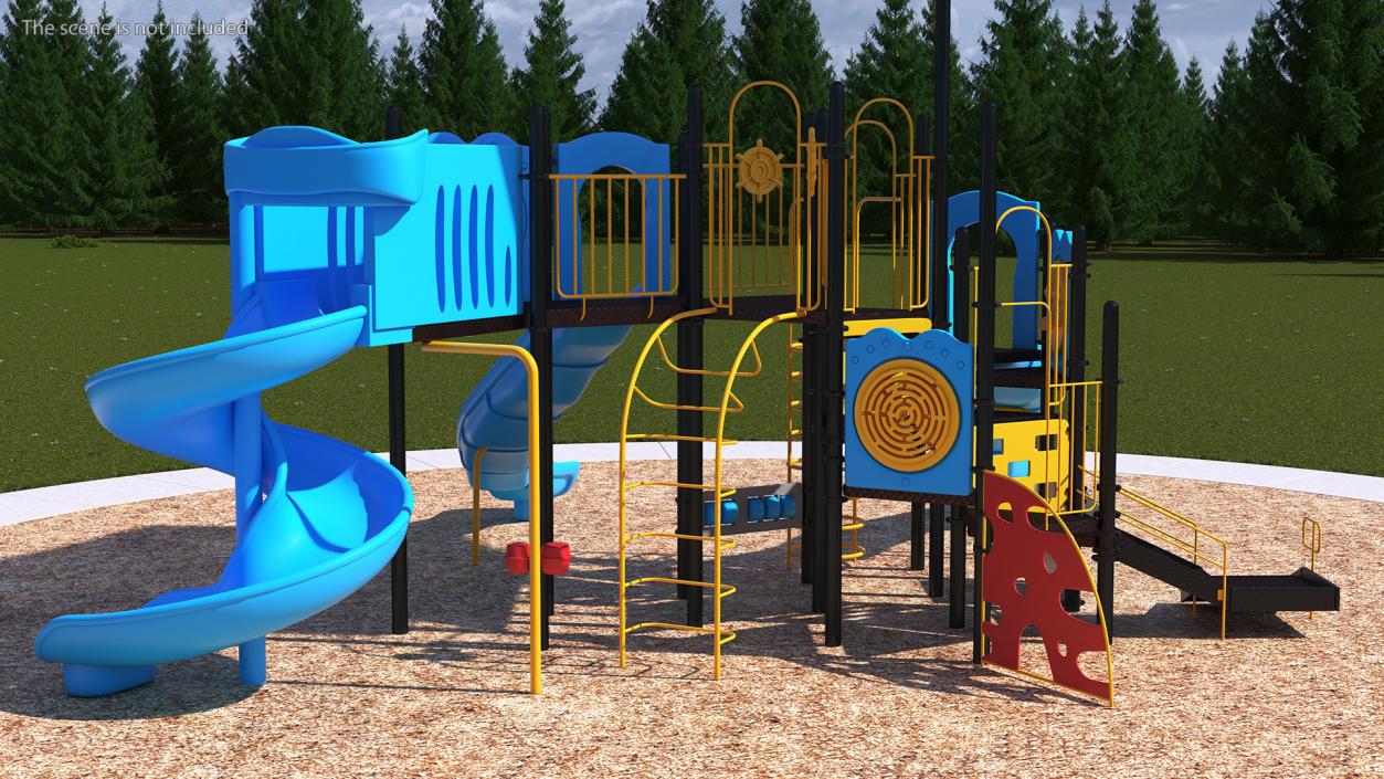 3D Outdoor Kids Playground Playset