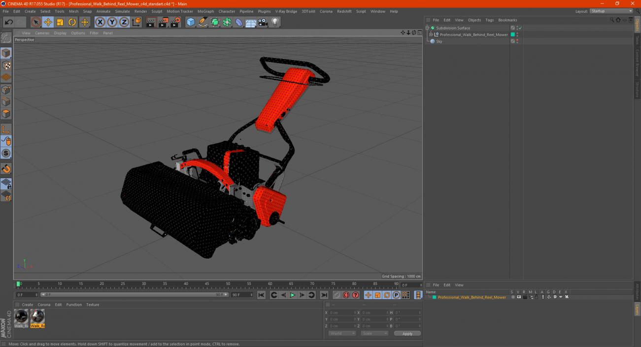 3D model Professional Walk Behind Reel Mower