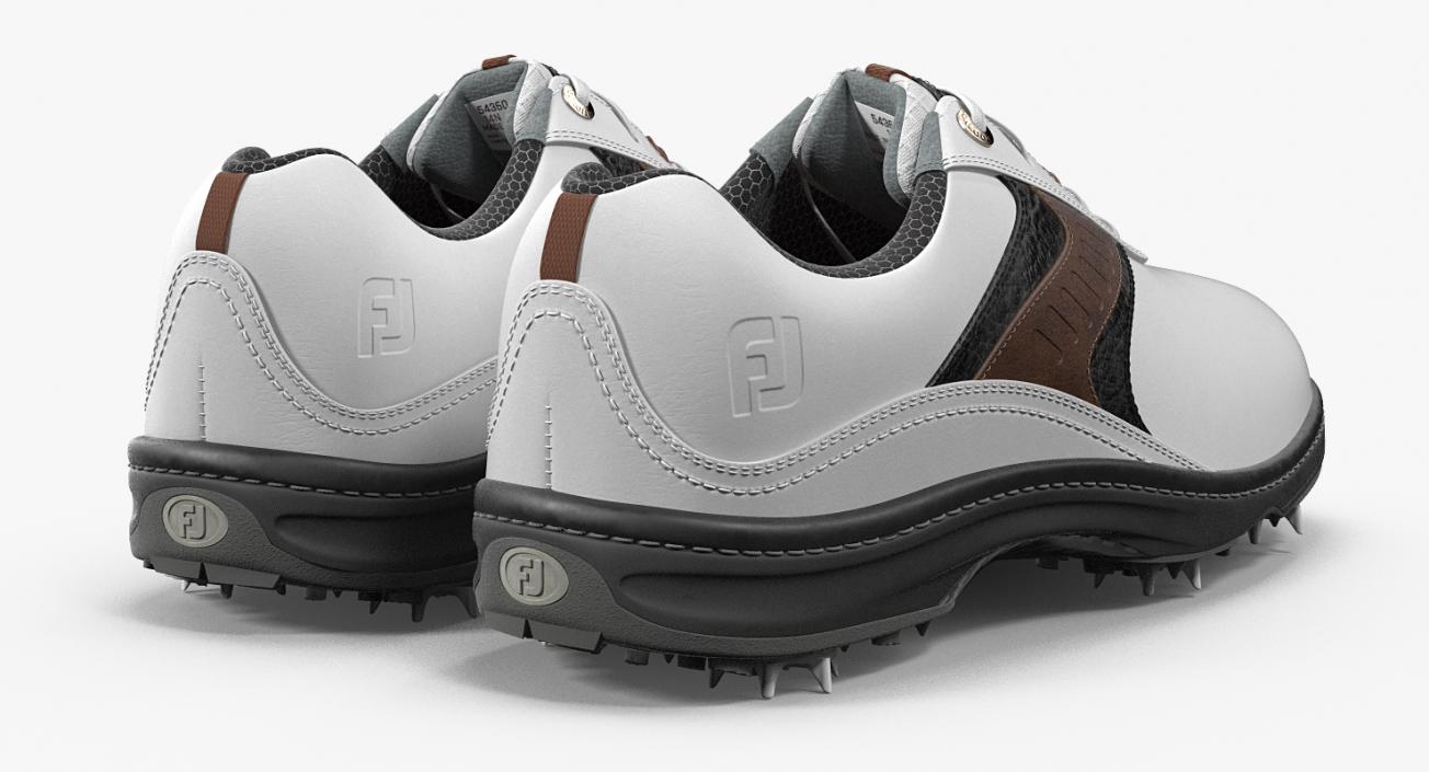 Footjoy Mens Contour White Golf Spikes Shoes 3D model