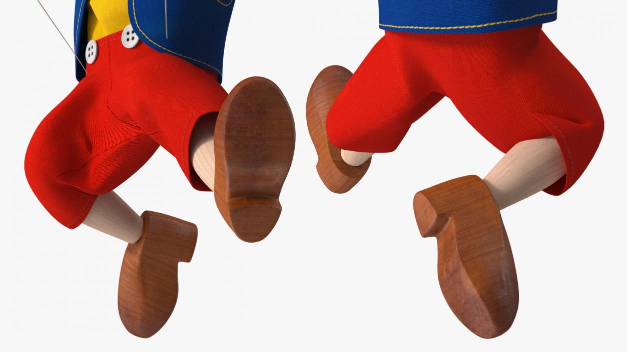 3D Dancing Pinocchio Wooden String Puppet model