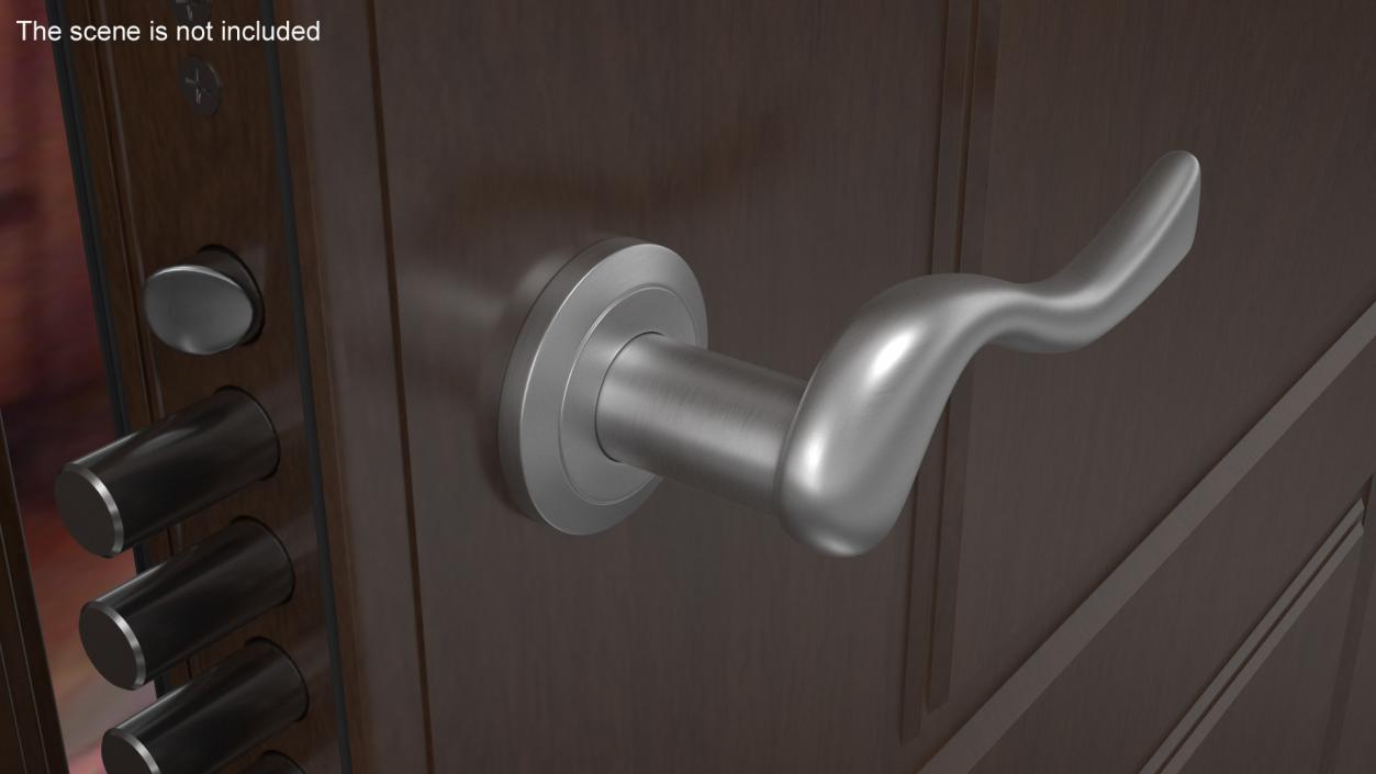 Steel Classic Style Door Handles 3D