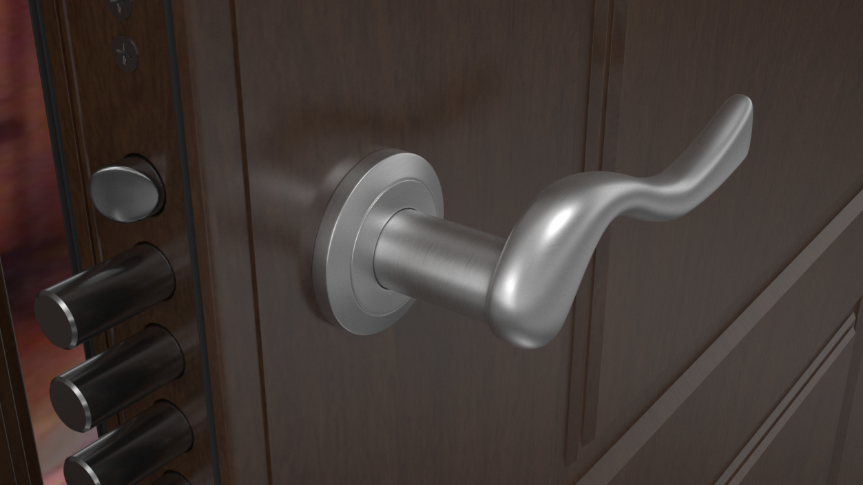 Steel Classic Style Door Handles 3D