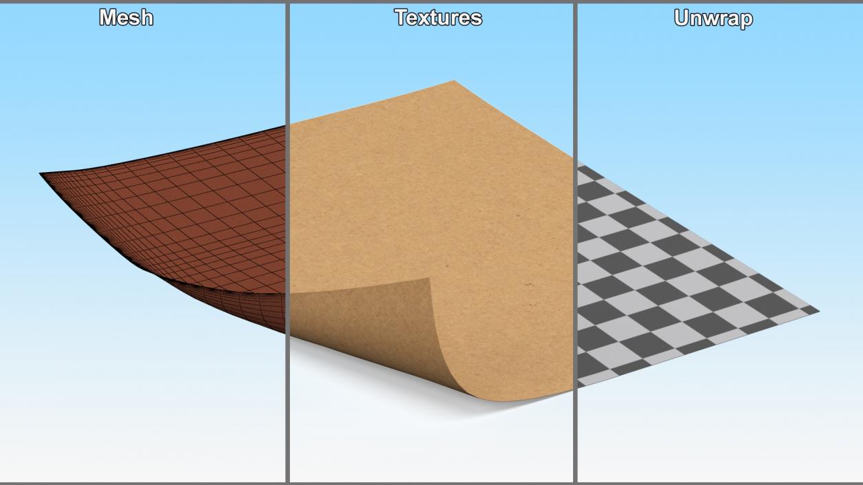 3D Blank Kraft Paper Sheet model