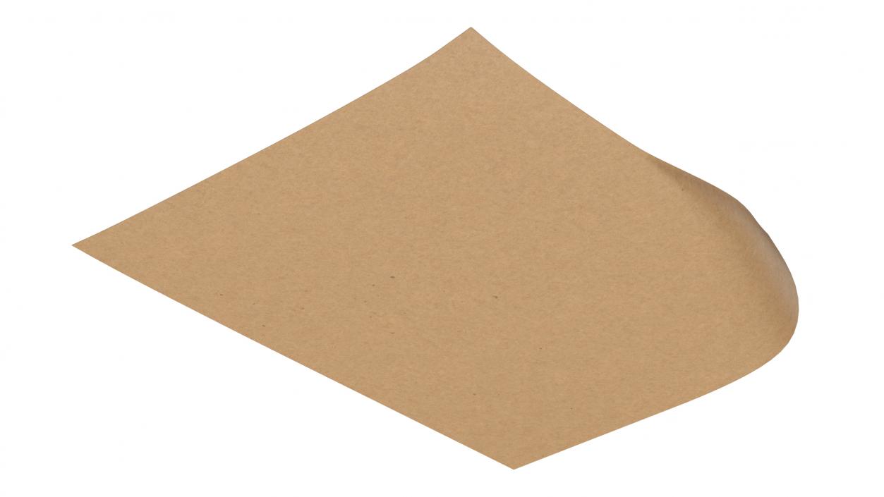 3D Blank Kraft Paper Sheet model