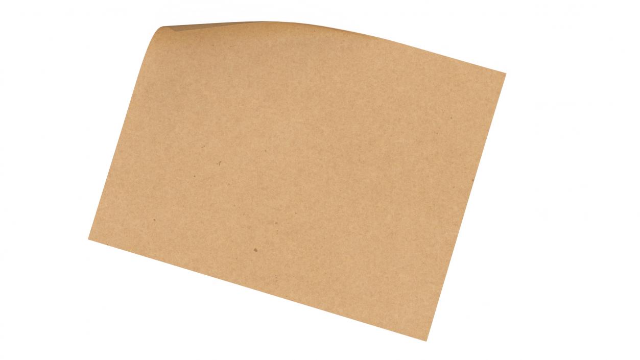 3D Blank Kraft Paper Sheet model