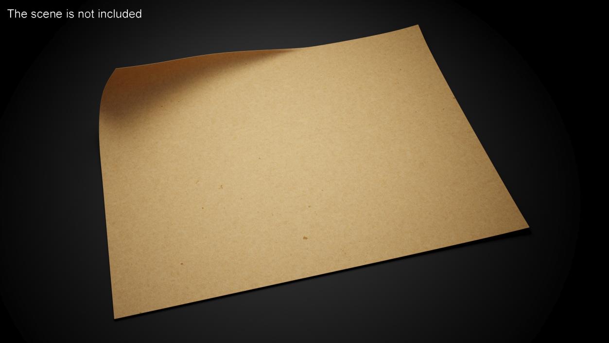 3D Blank Kraft Paper Sheet model