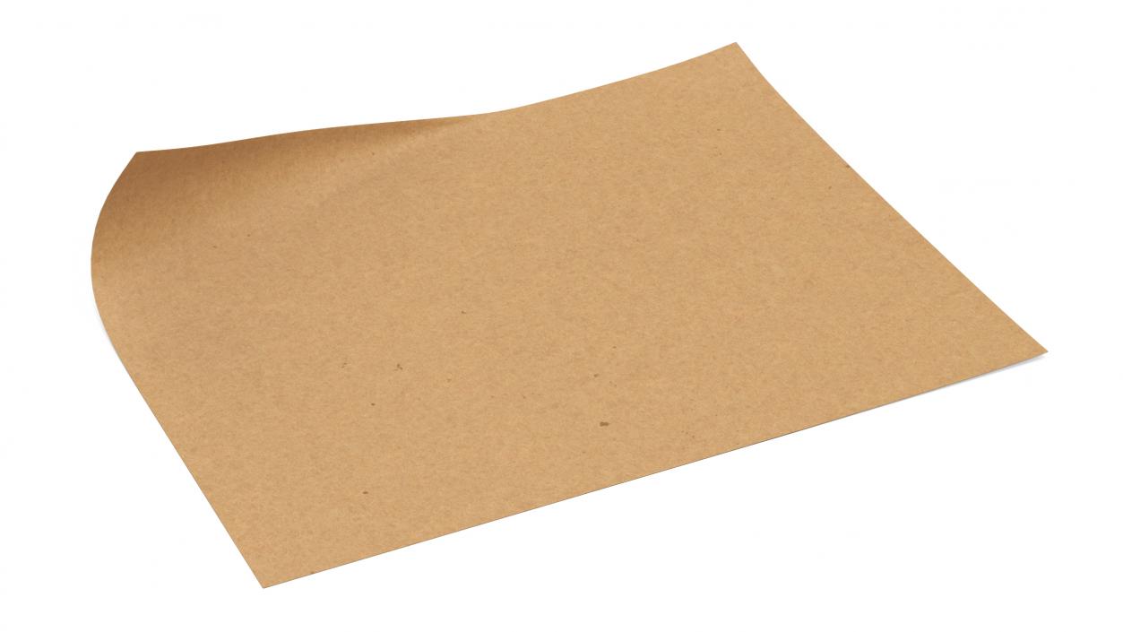 3D Blank Kraft Paper Sheet model