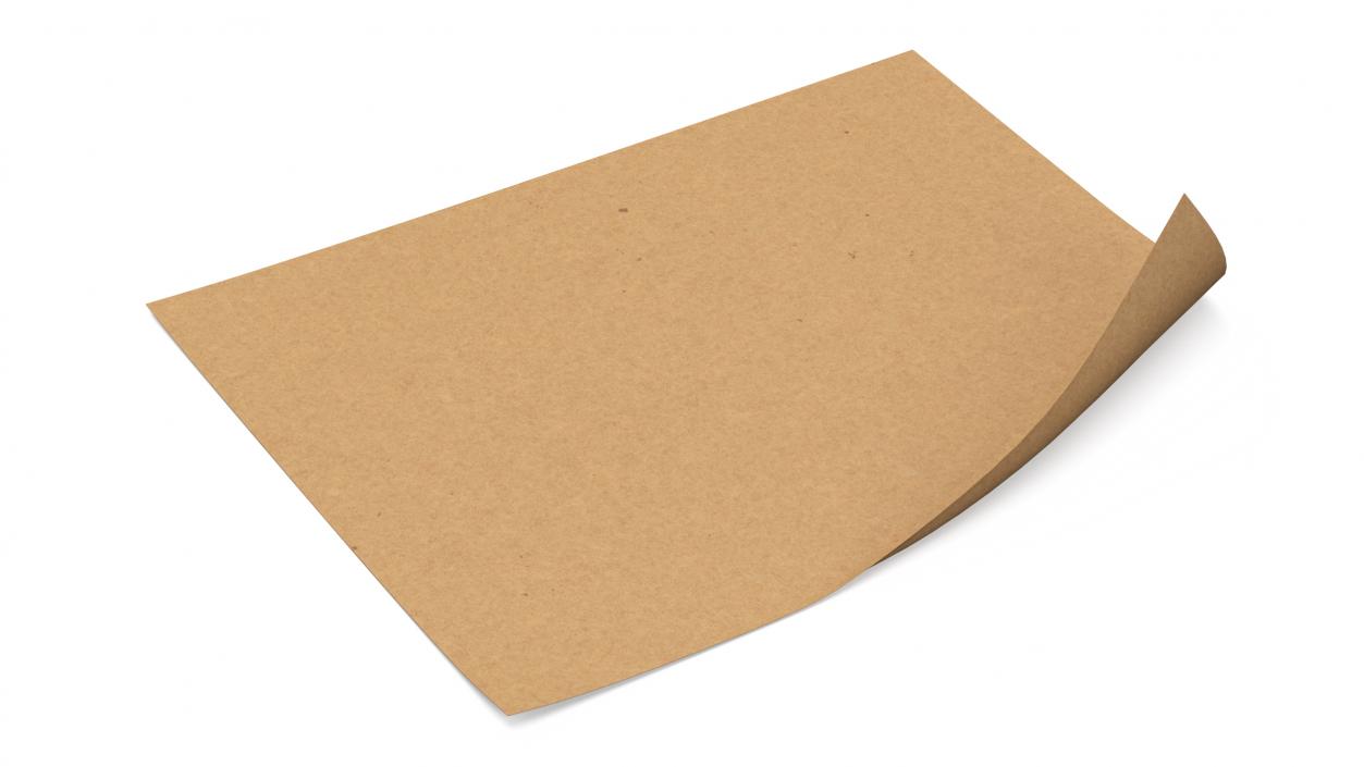 3D Blank Kraft Paper Sheet model