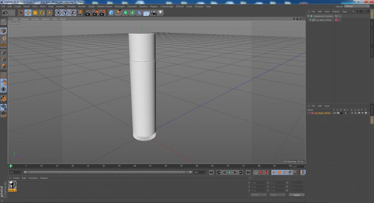 Lip Balm White 3D model