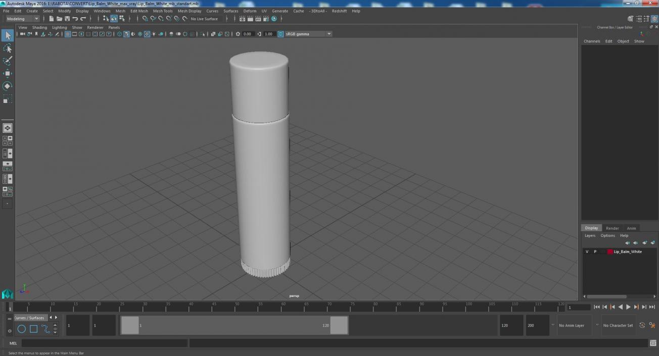 Lip Balm White 3D model