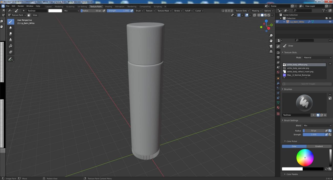 Lip Balm White 3D model