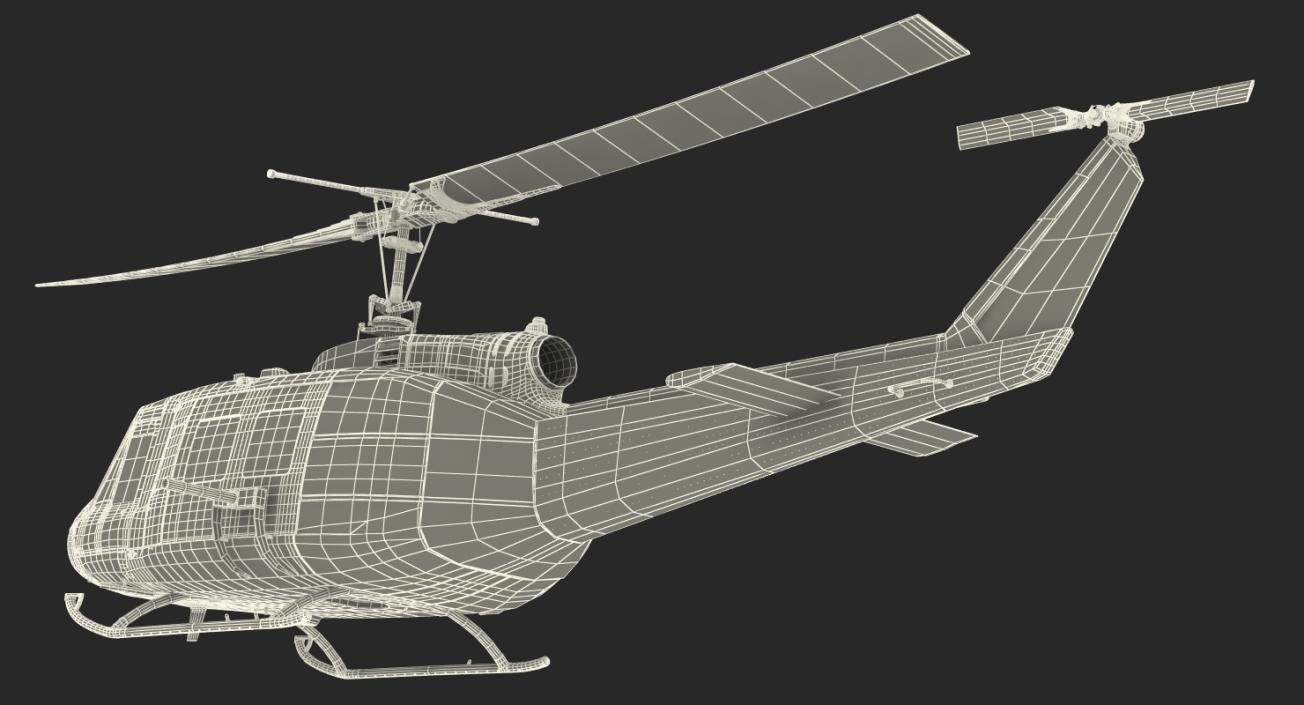 Air Medical Helicopter Bell Model 212 3D