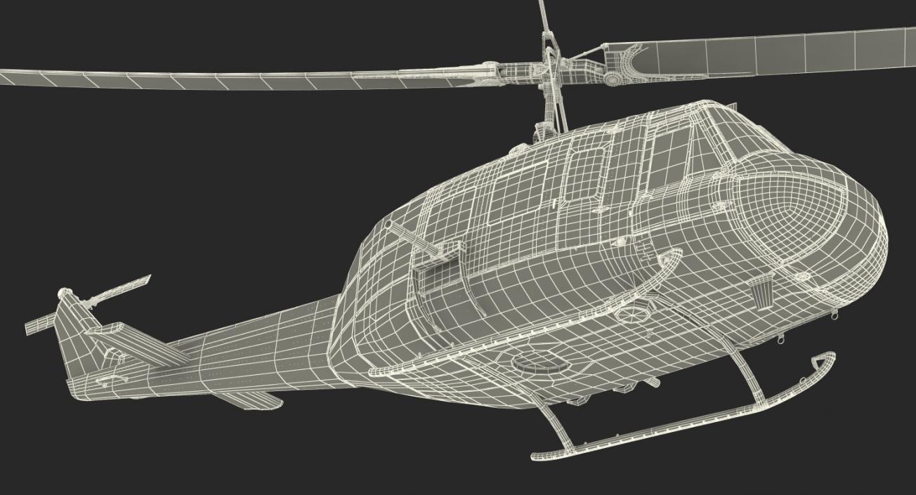 Air Medical Helicopter Bell Model 212 3D