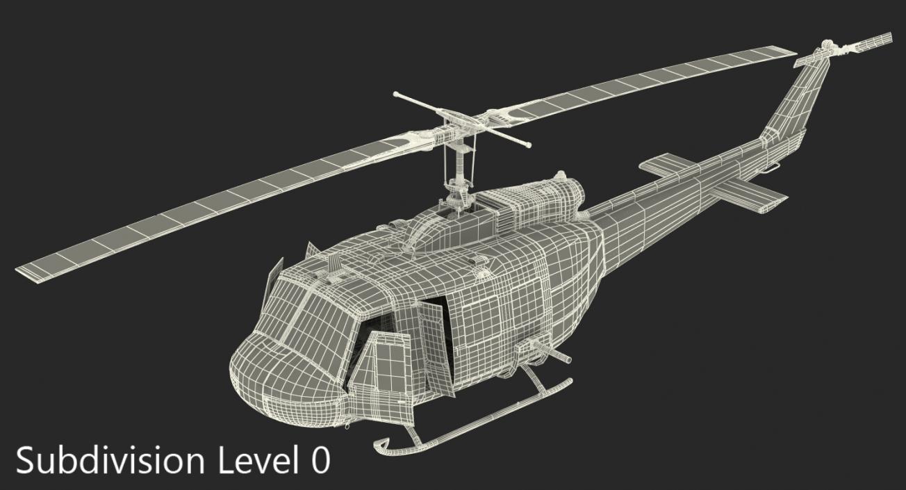 Air Medical Helicopter Bell Model 212 3D