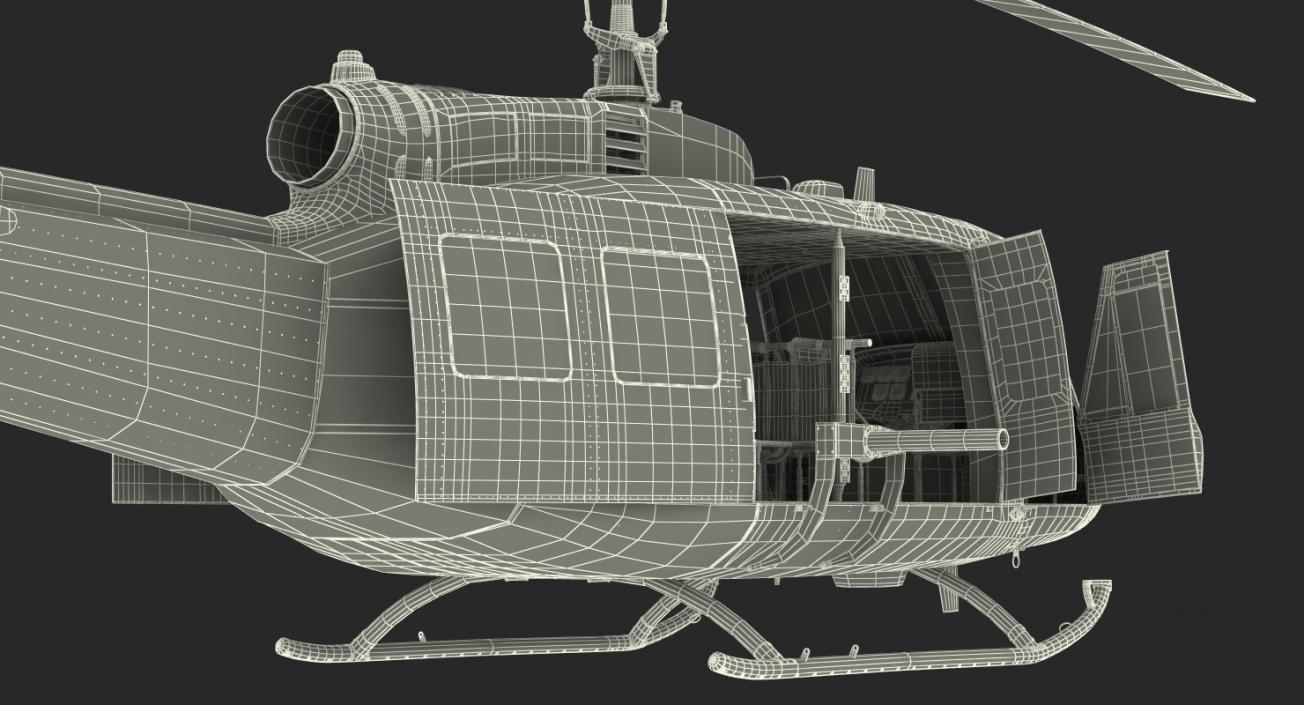 Air Medical Helicopter Bell Model 212 3D