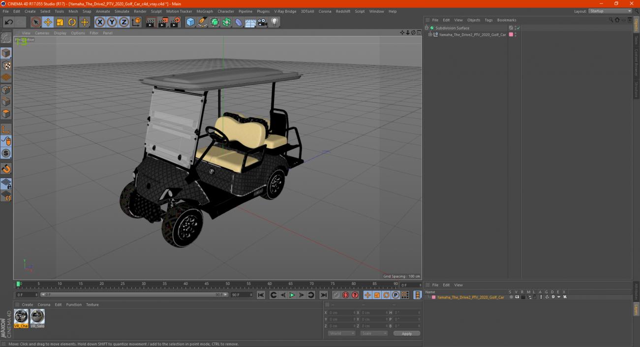 3D model Yamaha The Drive2 PTV 2020 Golf Car