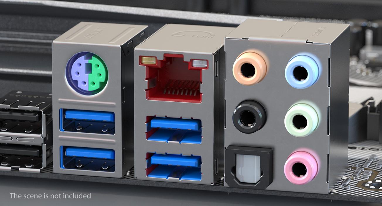 3D LAN USB Connectror model