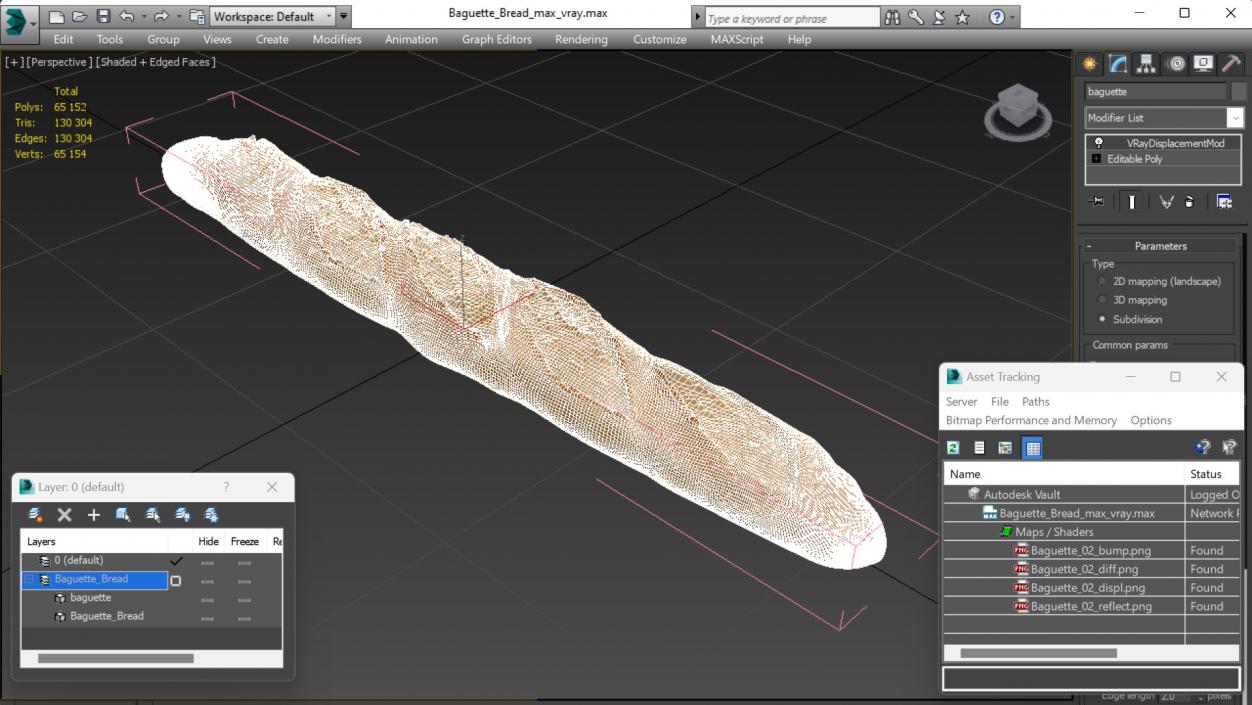 Baguette Bread 3D model