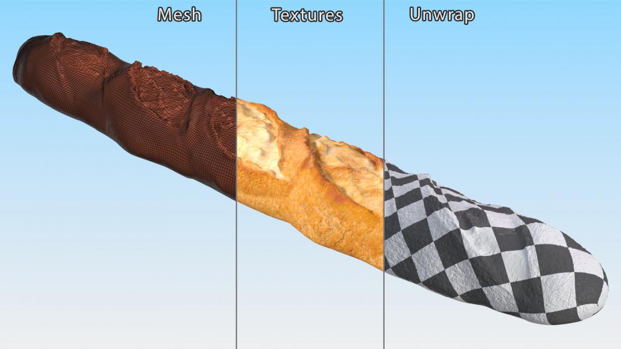 Baguette Bread 3D model