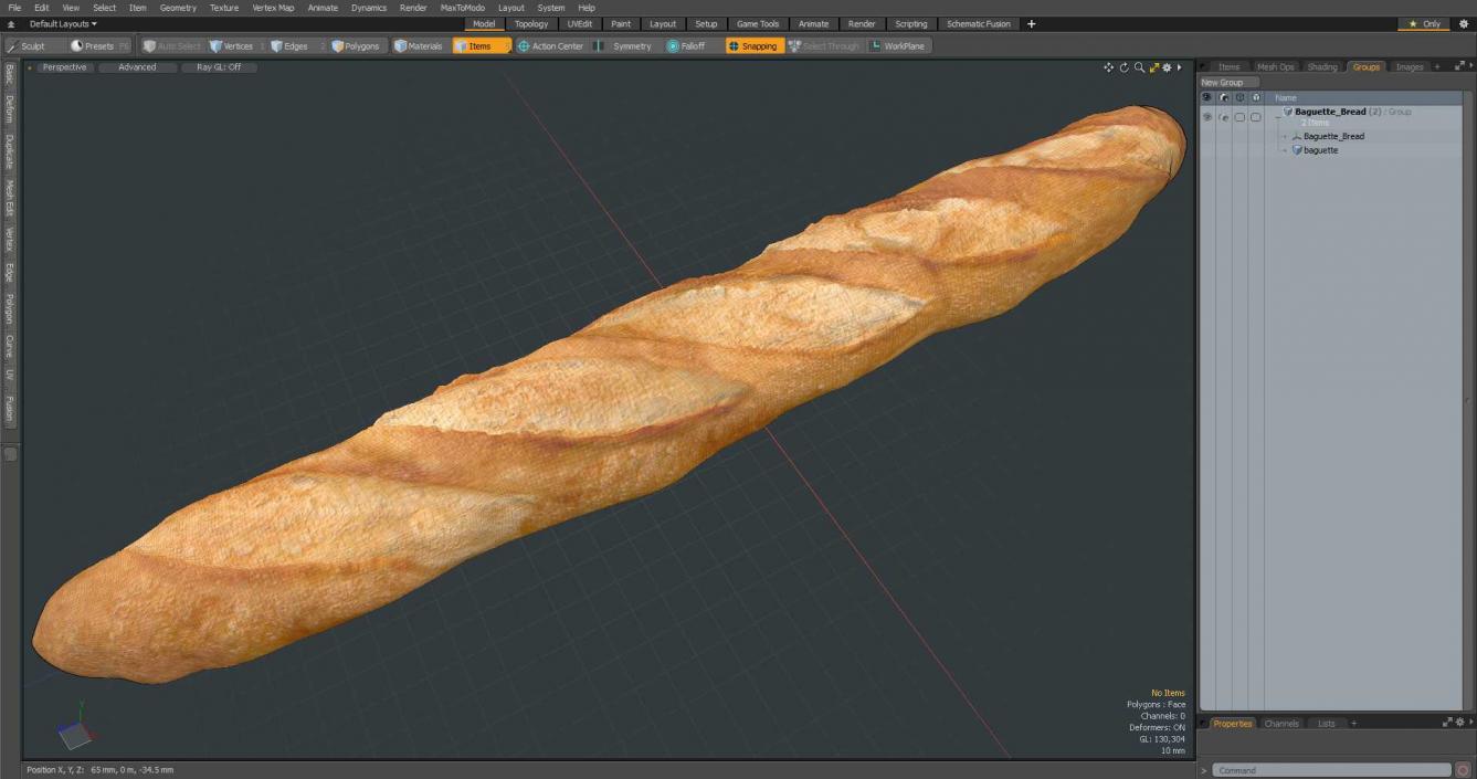 Baguette Bread 3D model