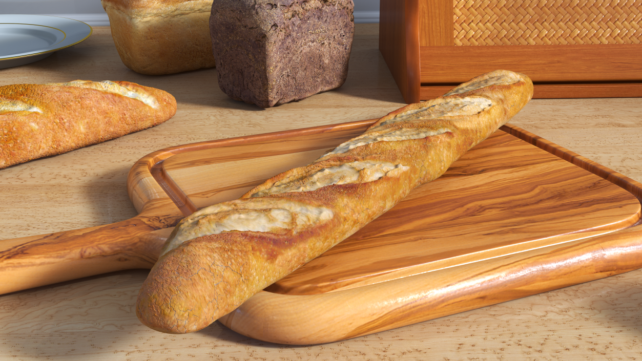 Baguette Bread 3D model