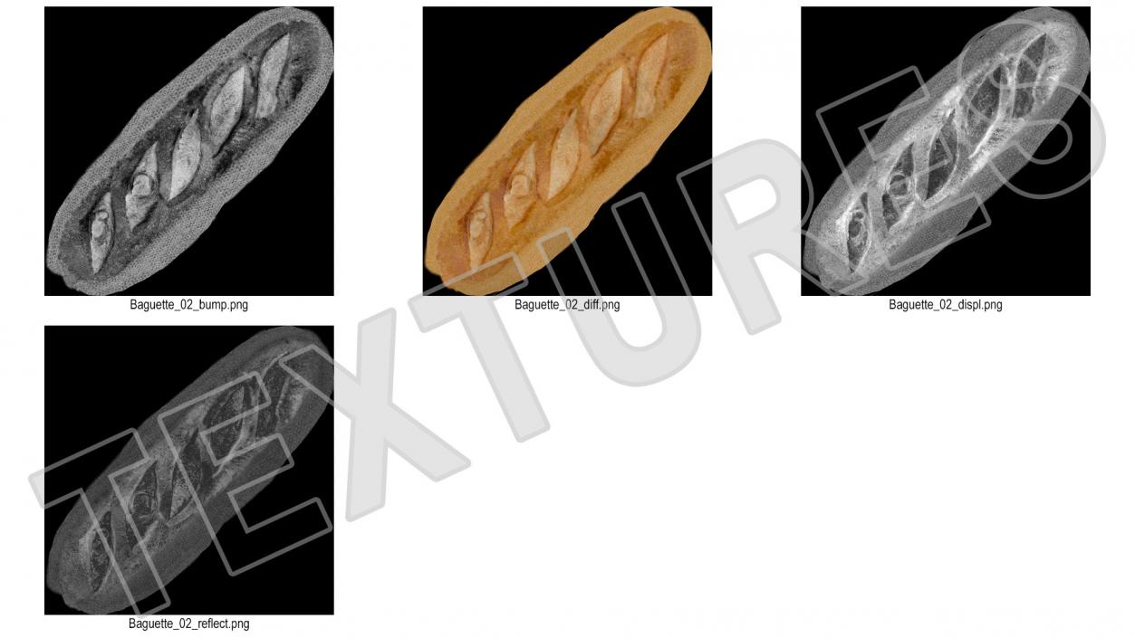 Baguette Bread 3D model