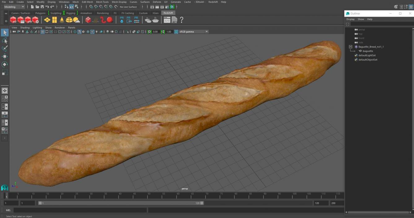 Baguette Bread 3D model