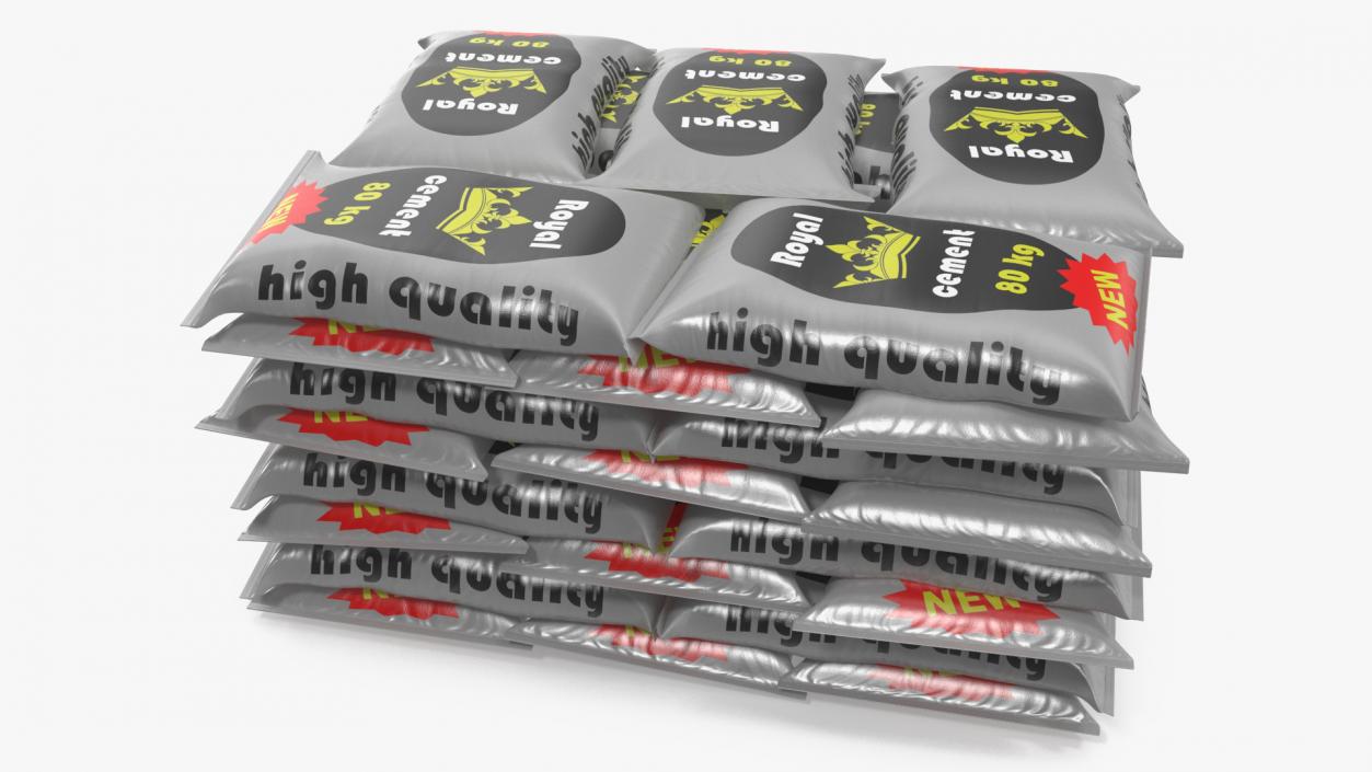 Stacked Cement Bags 3D model