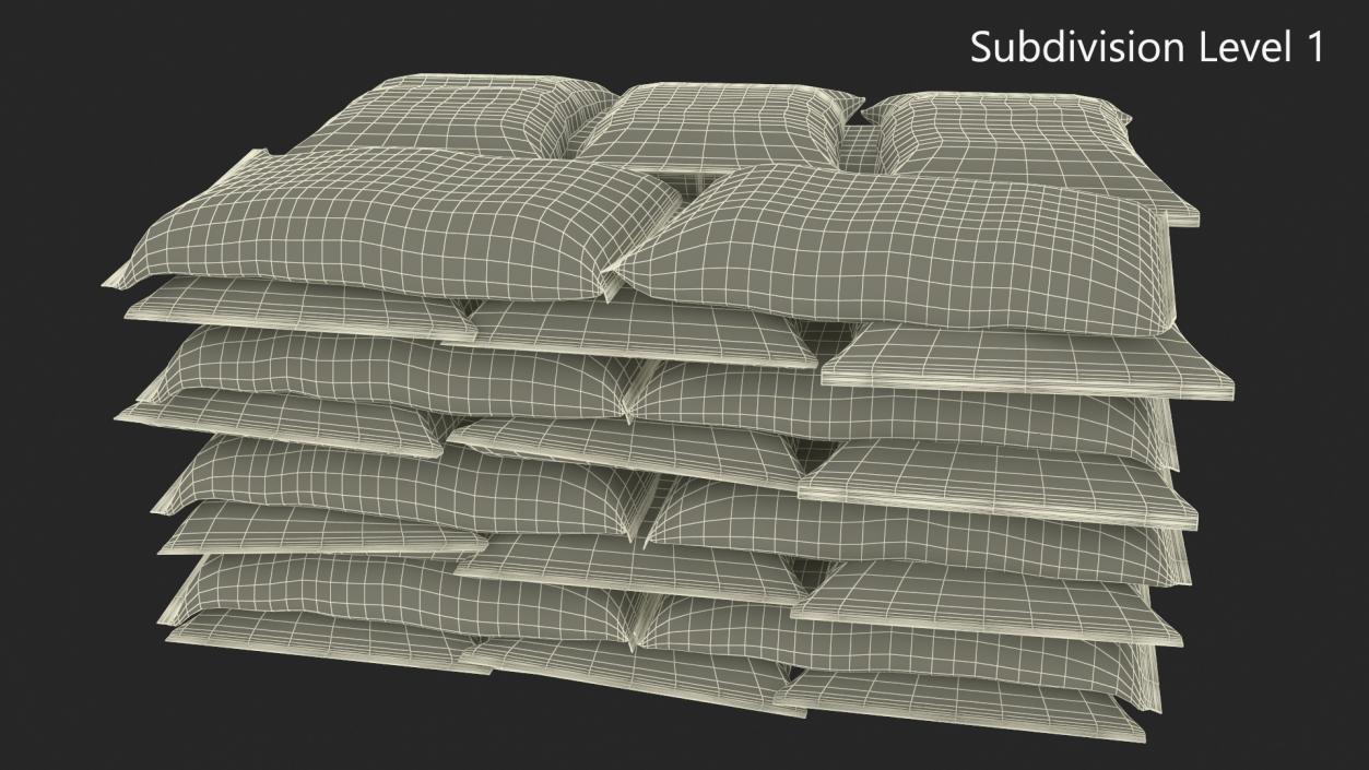 Stacked Cement Bags 3D model