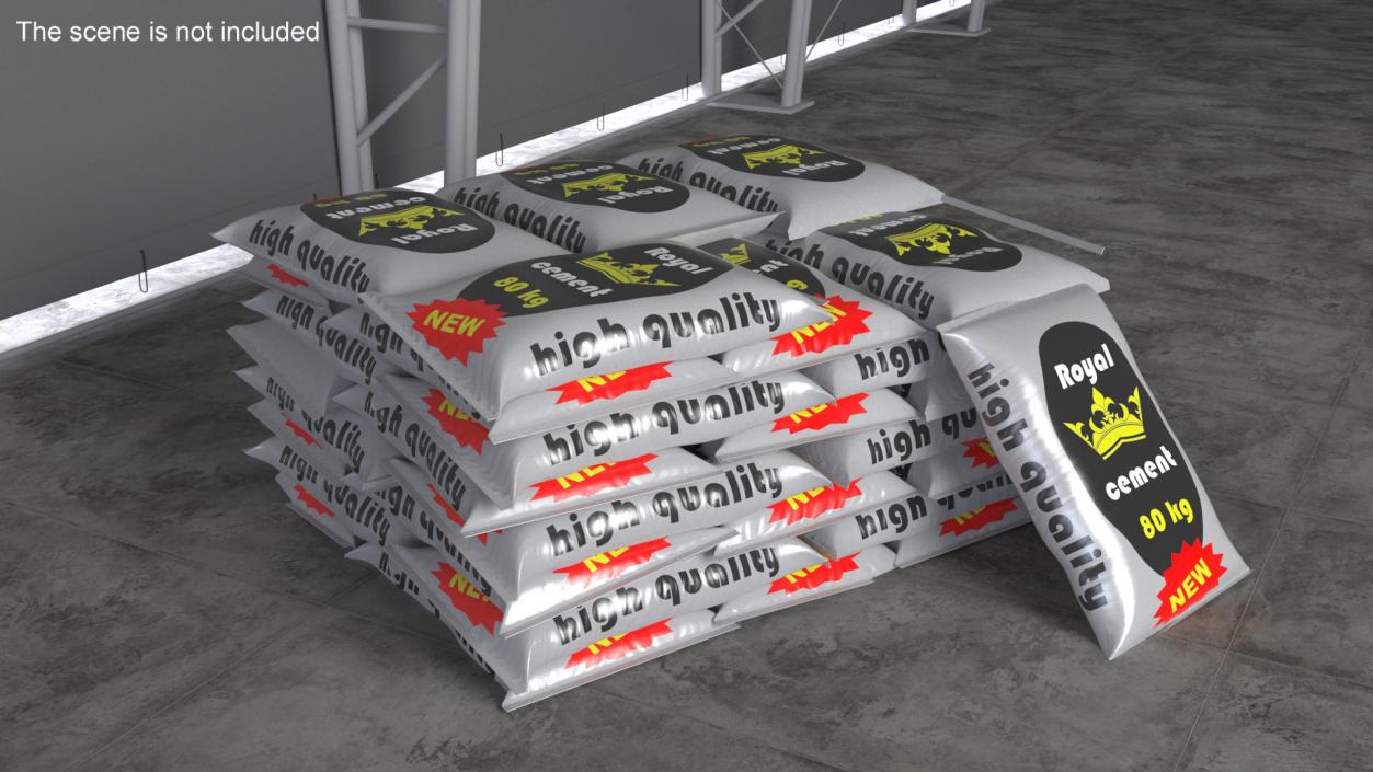 Stacked Cement Bags 3D model