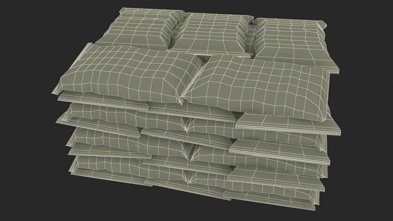 Stacked Cement Bags 3D model