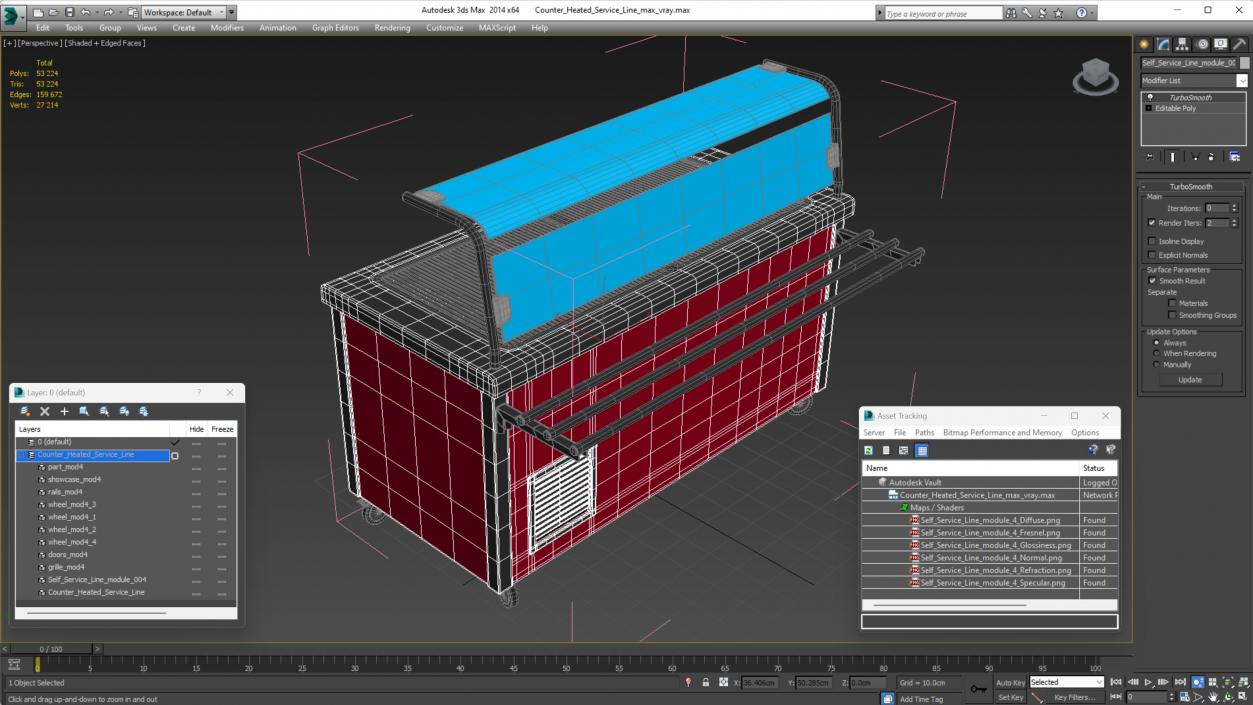 Counter Heated Service Line 3D