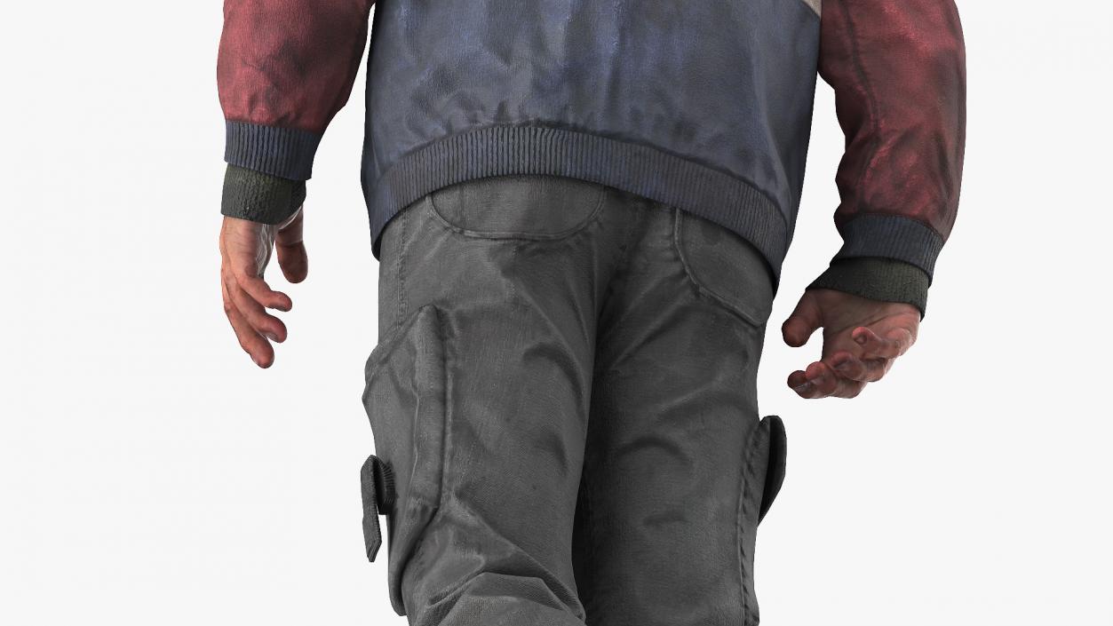 3D model Walking Homeless Man