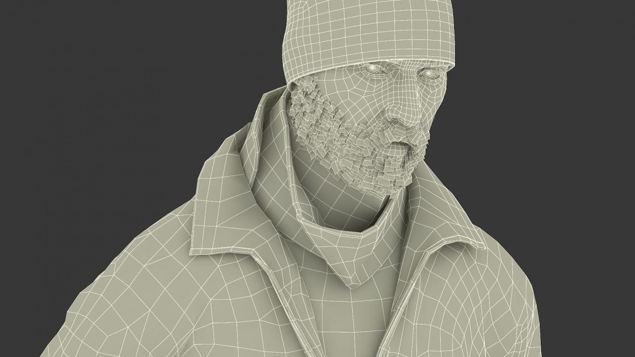 3D model Walking Homeless Man