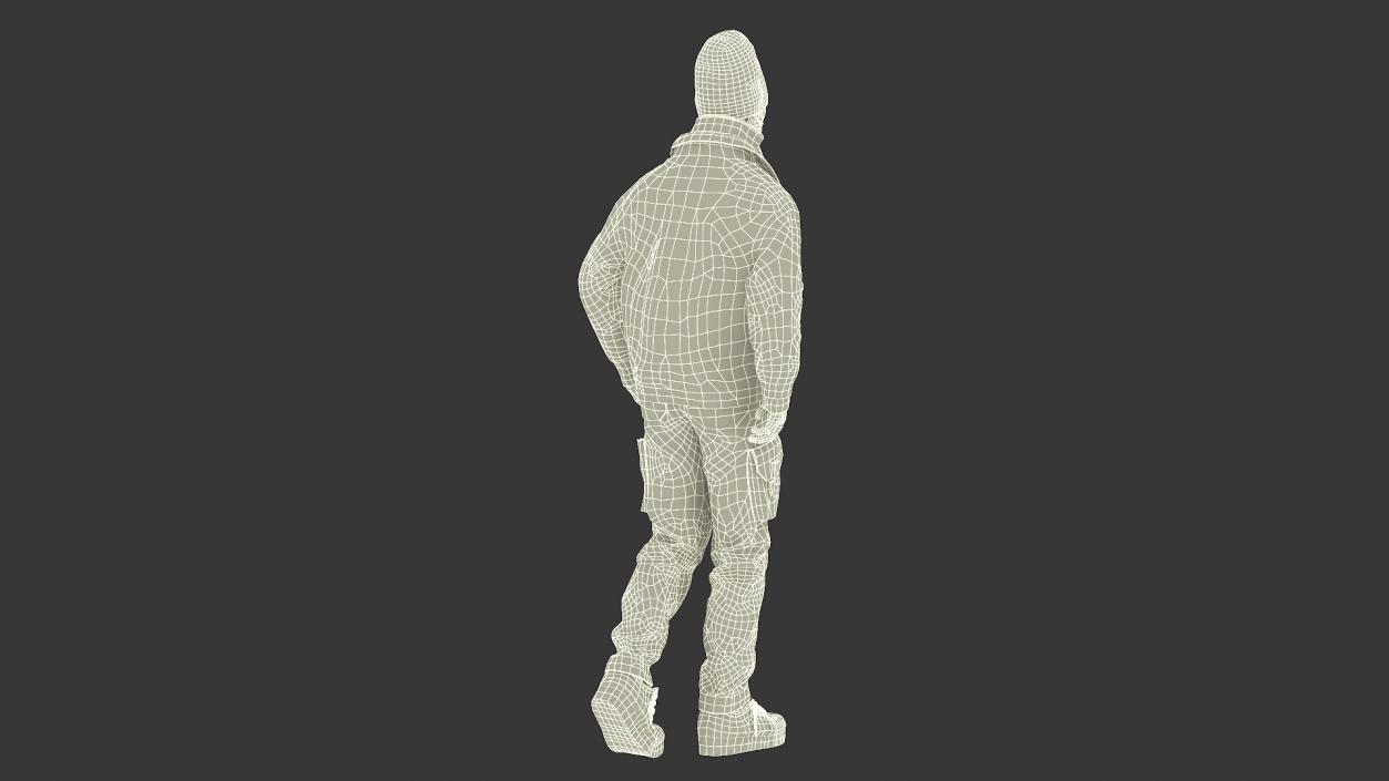 3D model Walking Homeless Man