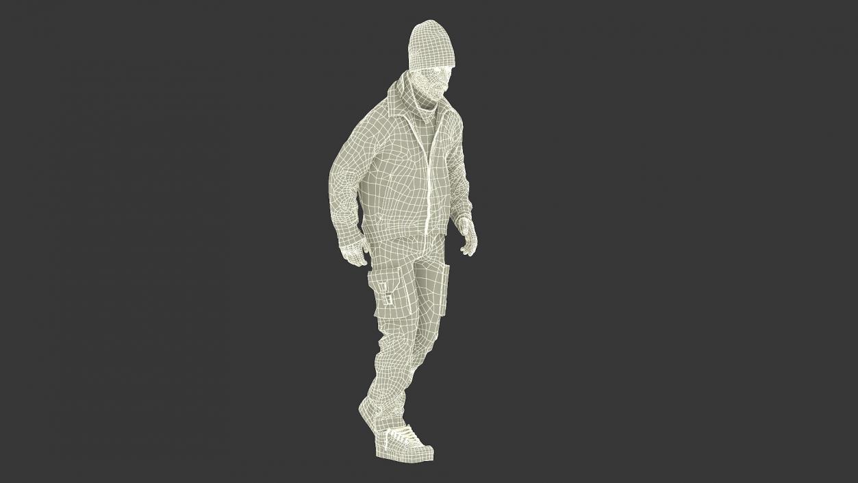 3D model Walking Homeless Man