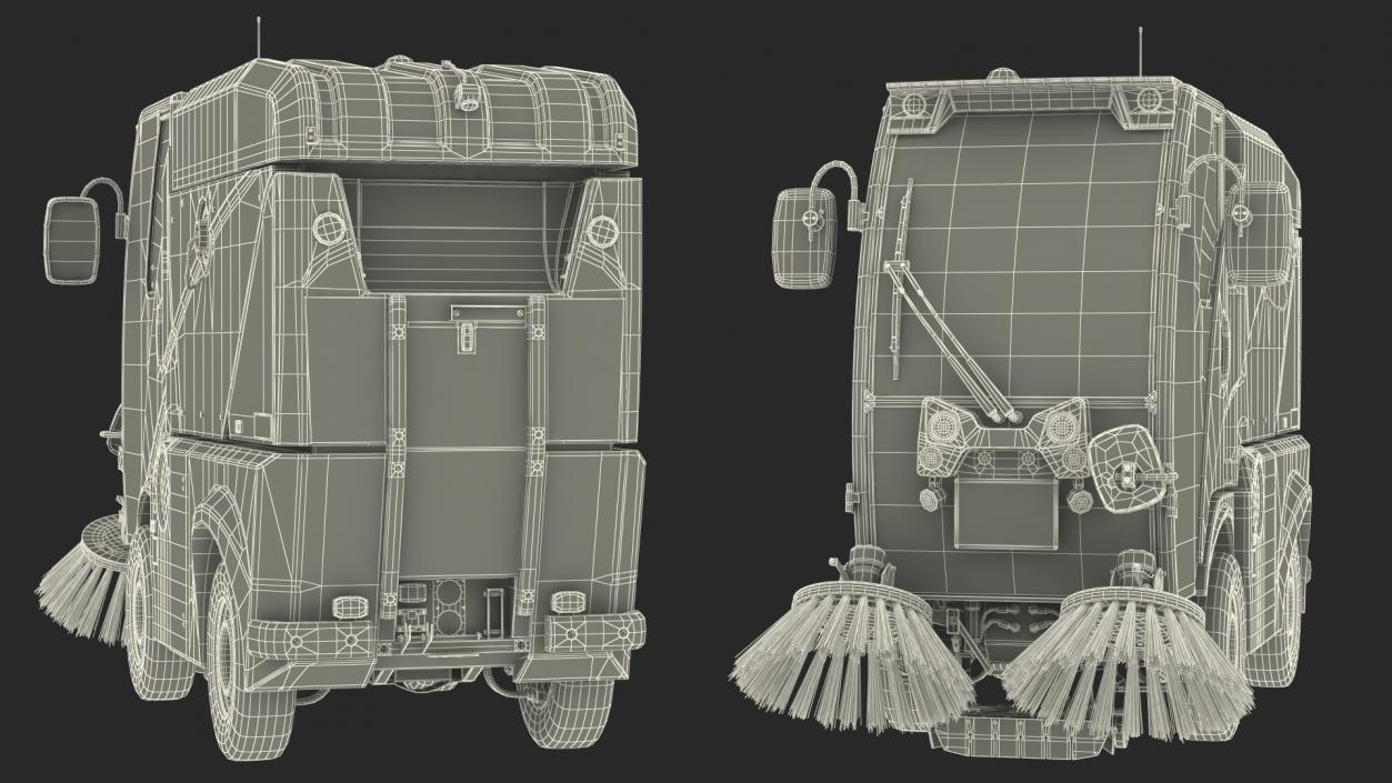 Compact Road Sweeper Rigged 3D