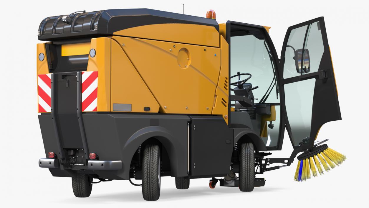 Compact Road Sweeper Rigged 3D