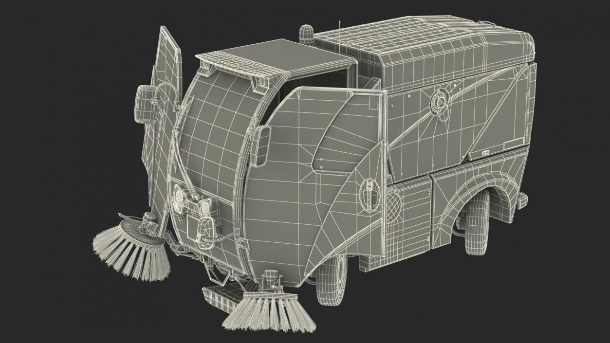 Compact Road Sweeper Rigged 3D