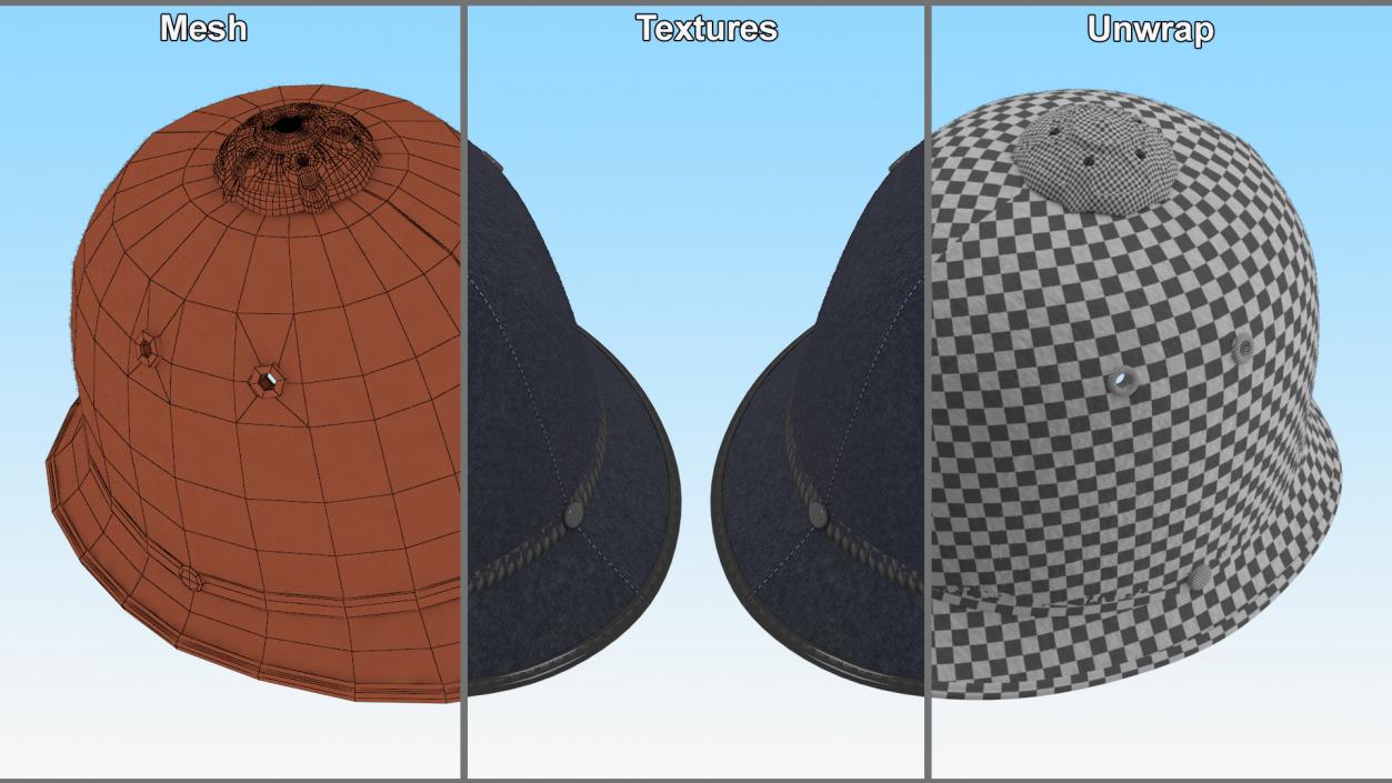 British Bobby Helmet Fur 3D model