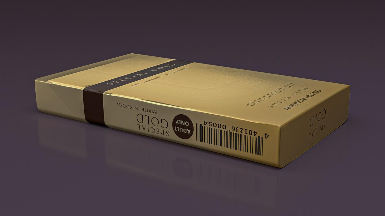 Pack of Cigarettes Super Slim Gold 3D model