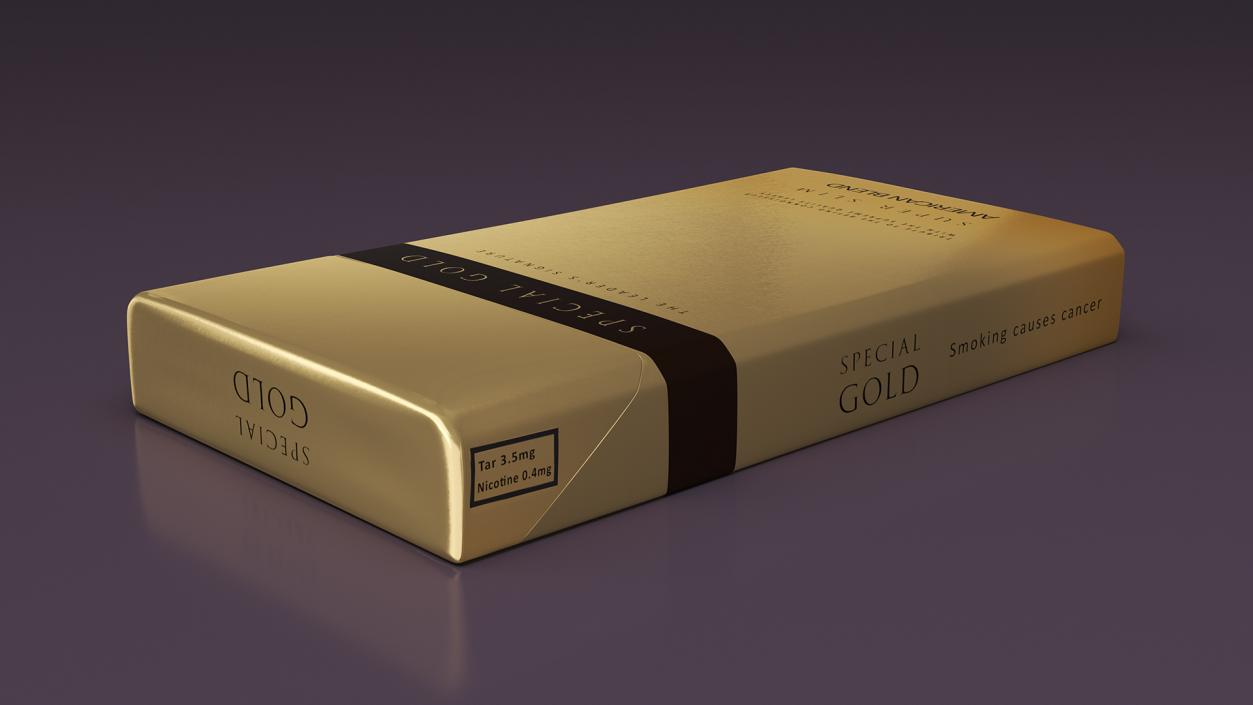 Pack of Cigarettes Super Slim Gold 3D model