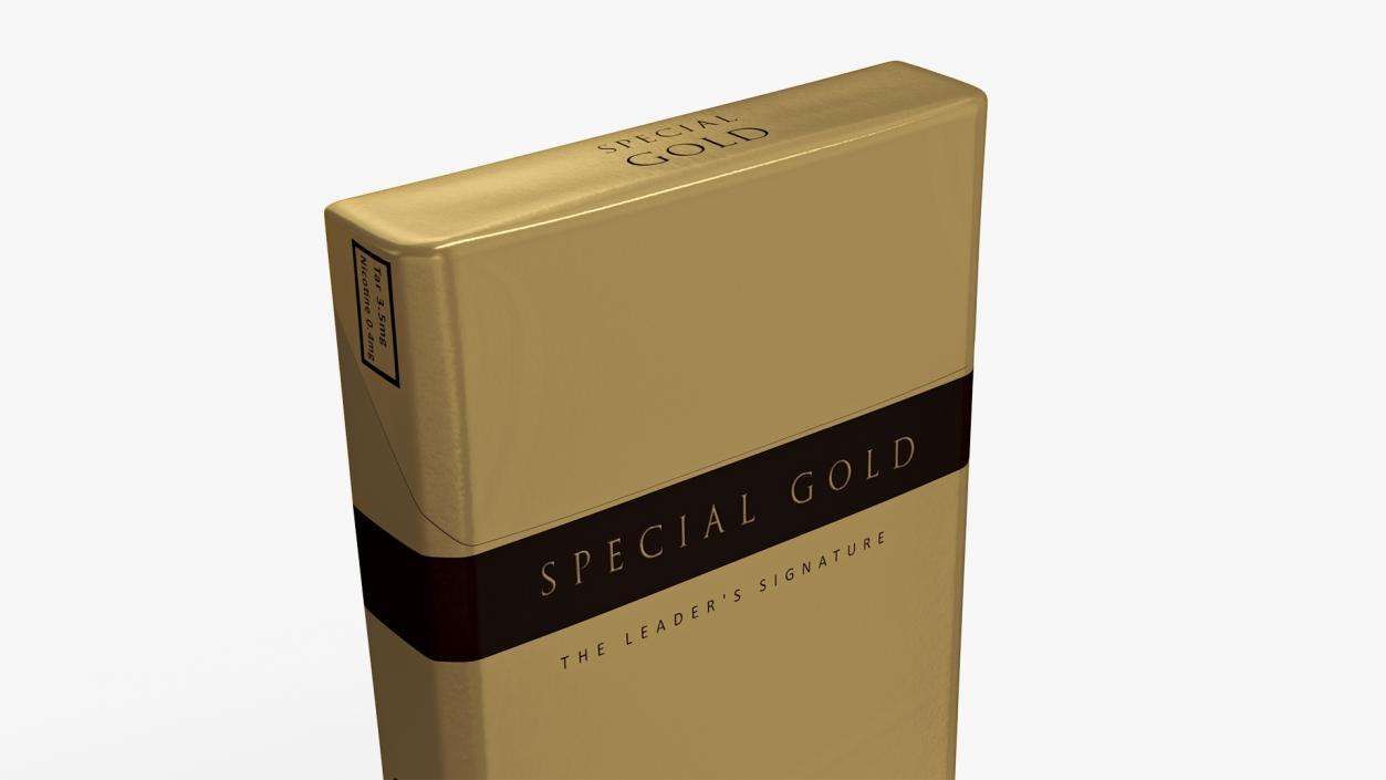 Pack of Cigarettes Super Slim Gold 3D model