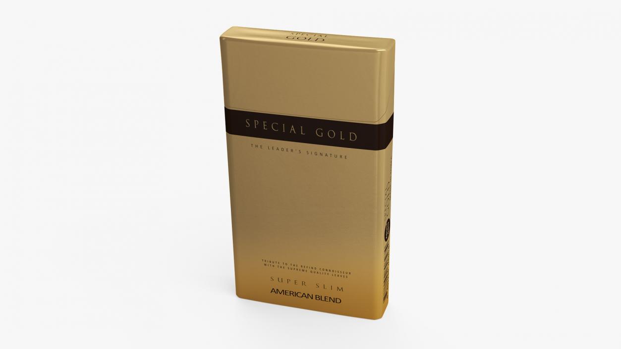 Pack of Cigarettes Super Slim Gold 3D model