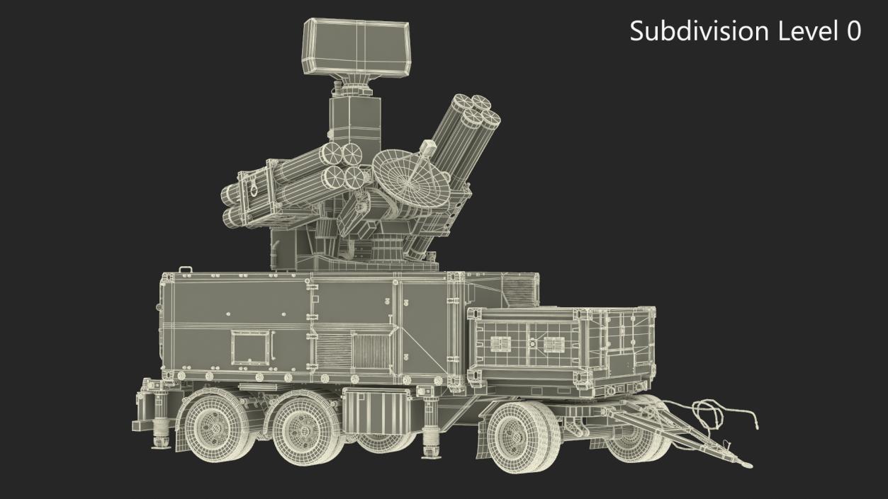 3D model Crotale NG Air Defense Missile System Rigged for Maya 2