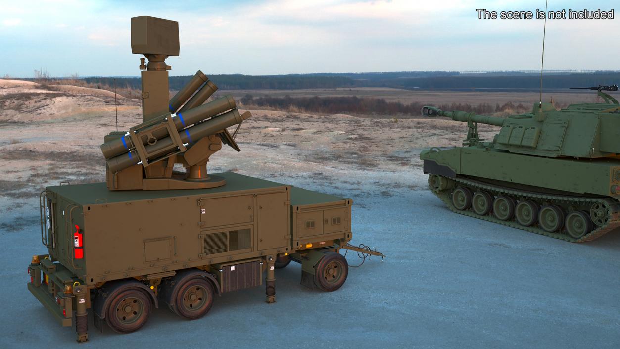 3D model Crotale NG Air Defense Missile System Rigged for Maya 2