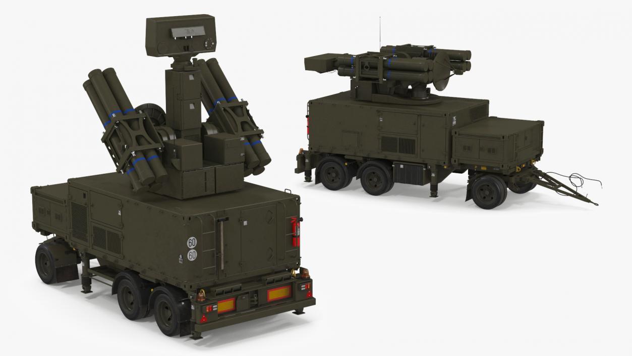 3D model Crotale NG Air Defense Missile System Rigged for Maya 2